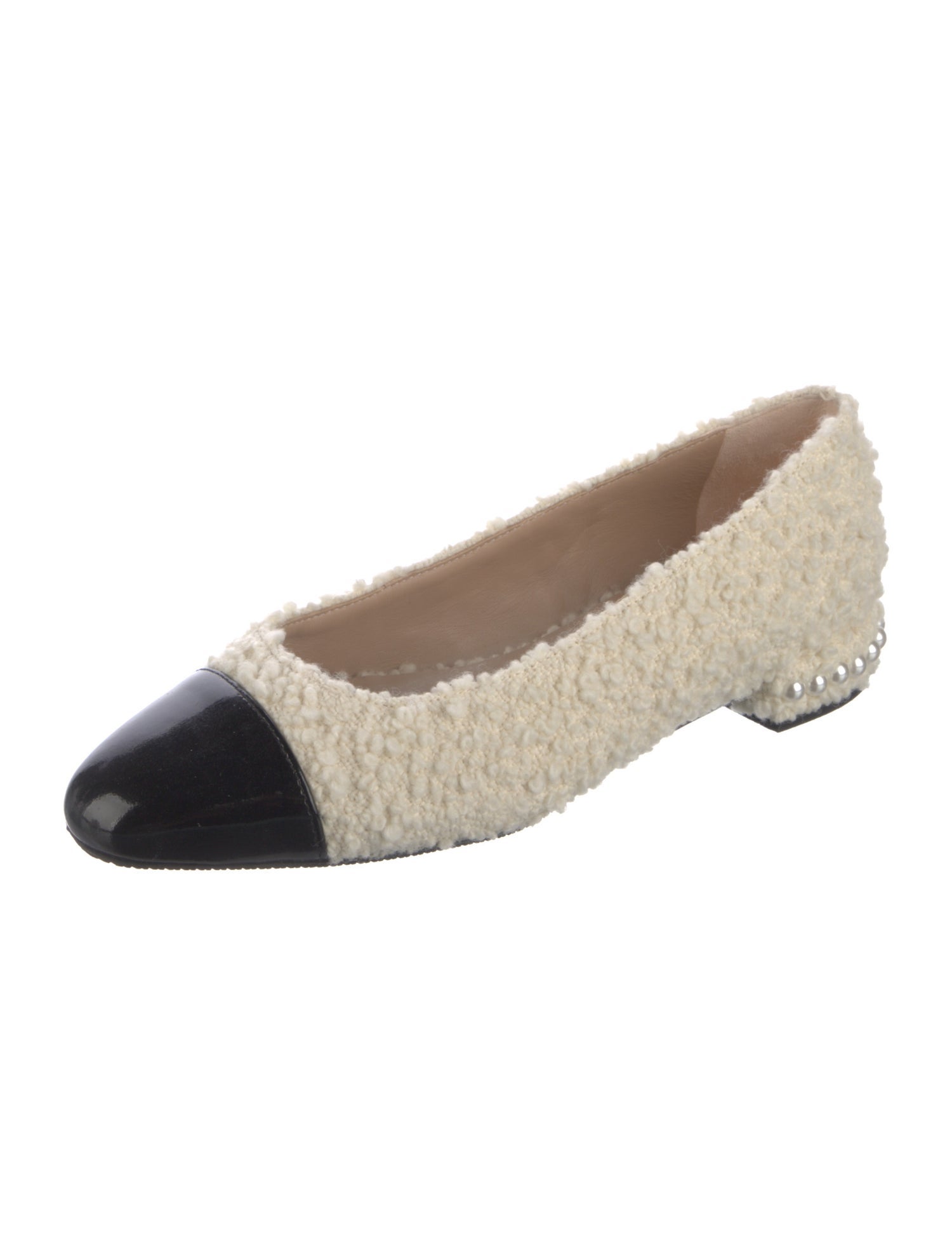 Stuart Weitzman Shearling Colorblock Pattern Flats